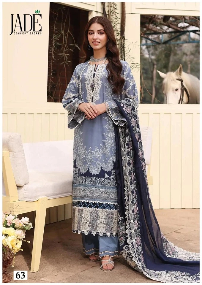 Jade Chevron Vol 7 Pure Cotton Wholesale Pakistani Salwar Suit Catalog — Wholesale Pakistani Suits, MPA wholesale from Surat — view 4